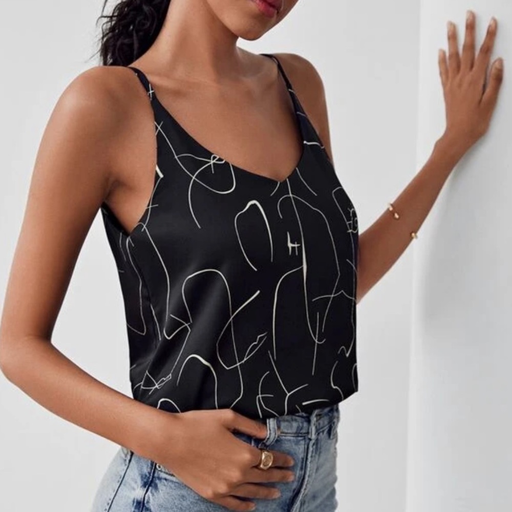 Tank top with abstract print